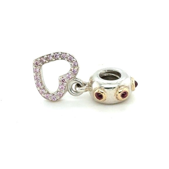 Pandora Two Tone Be My Valentine Dangle Charm - Retired - Picture 1 of 5